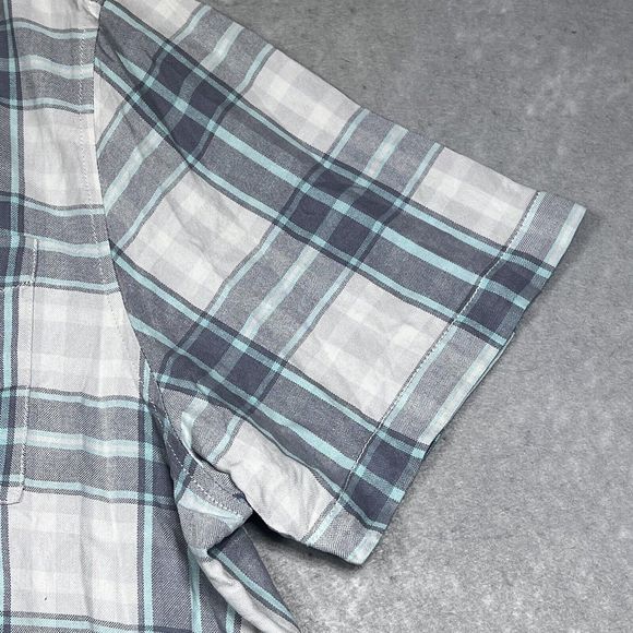 Tommy Bahama Zamora Plaid Silk Shirt Men XXL Gray Green Short Sleeve - Picture 6 of 13